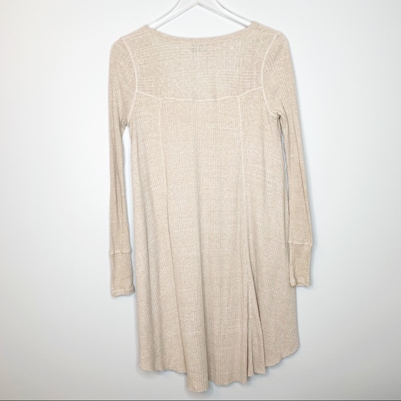 Free People Beach Tan Hi Low Ribbed Cardigan XS - Picture 3 of 7